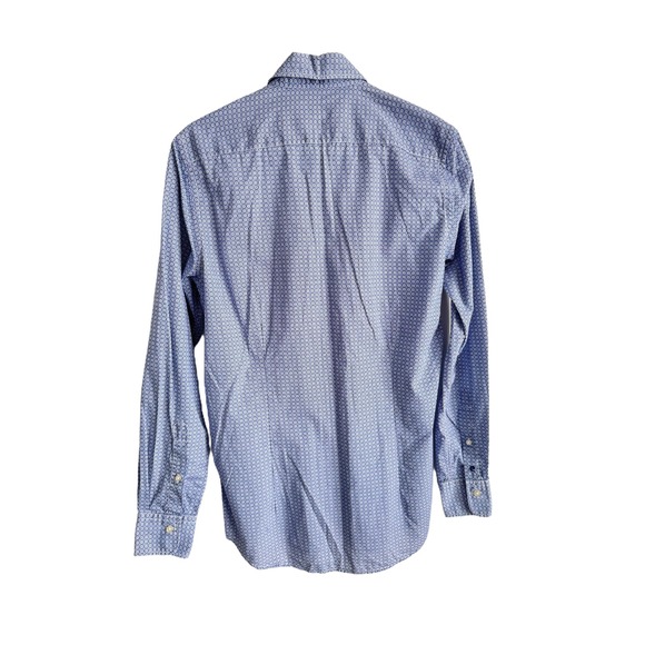 Pierre Cardin Mens Slim Fit Long Sleeve Dress Shirt Size 40 (M) Blue Pattern - Picture 15 of 16